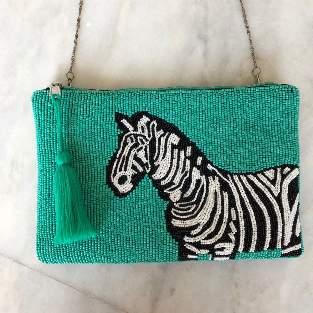 Vintage beaded turquoise zebra 🦓 crossbody